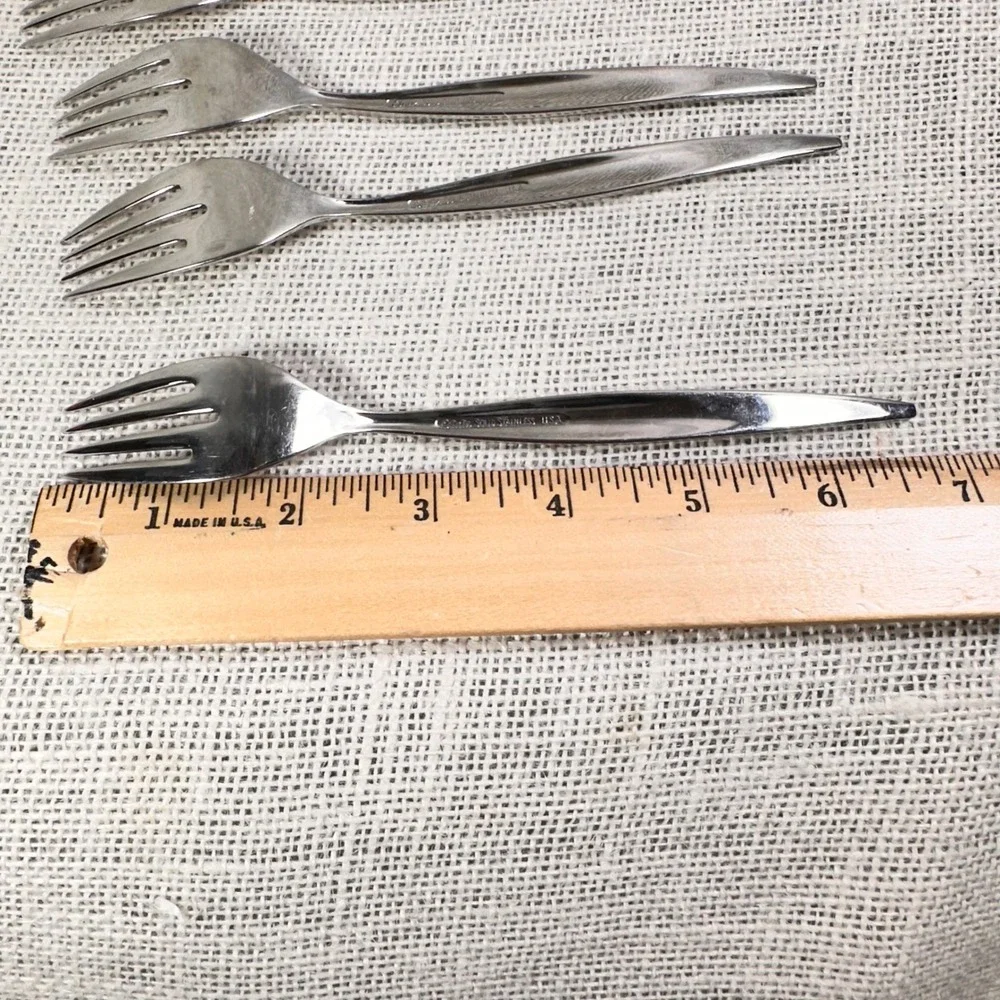 EbbTide Stainless USA‎ Salad Forks Set of 4 Mid Century Modern Flatware replace